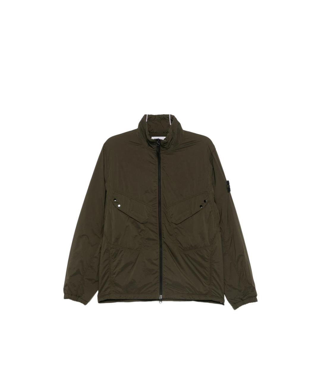 STONE ISLAND Зеленая полиэстеровая куртка, фото 1