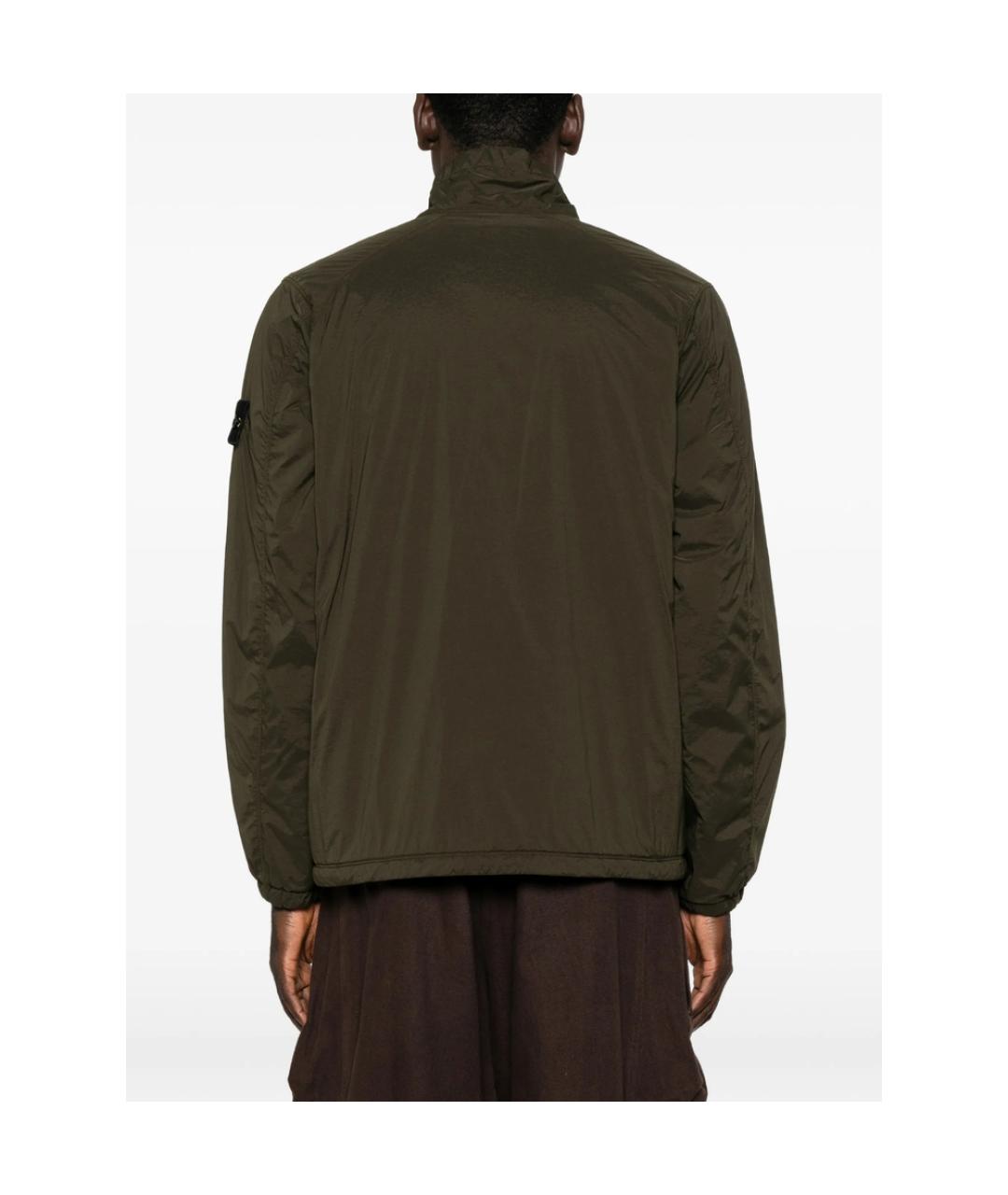 STONE ISLAND Зеленая полиэстеровая куртка, фото 4