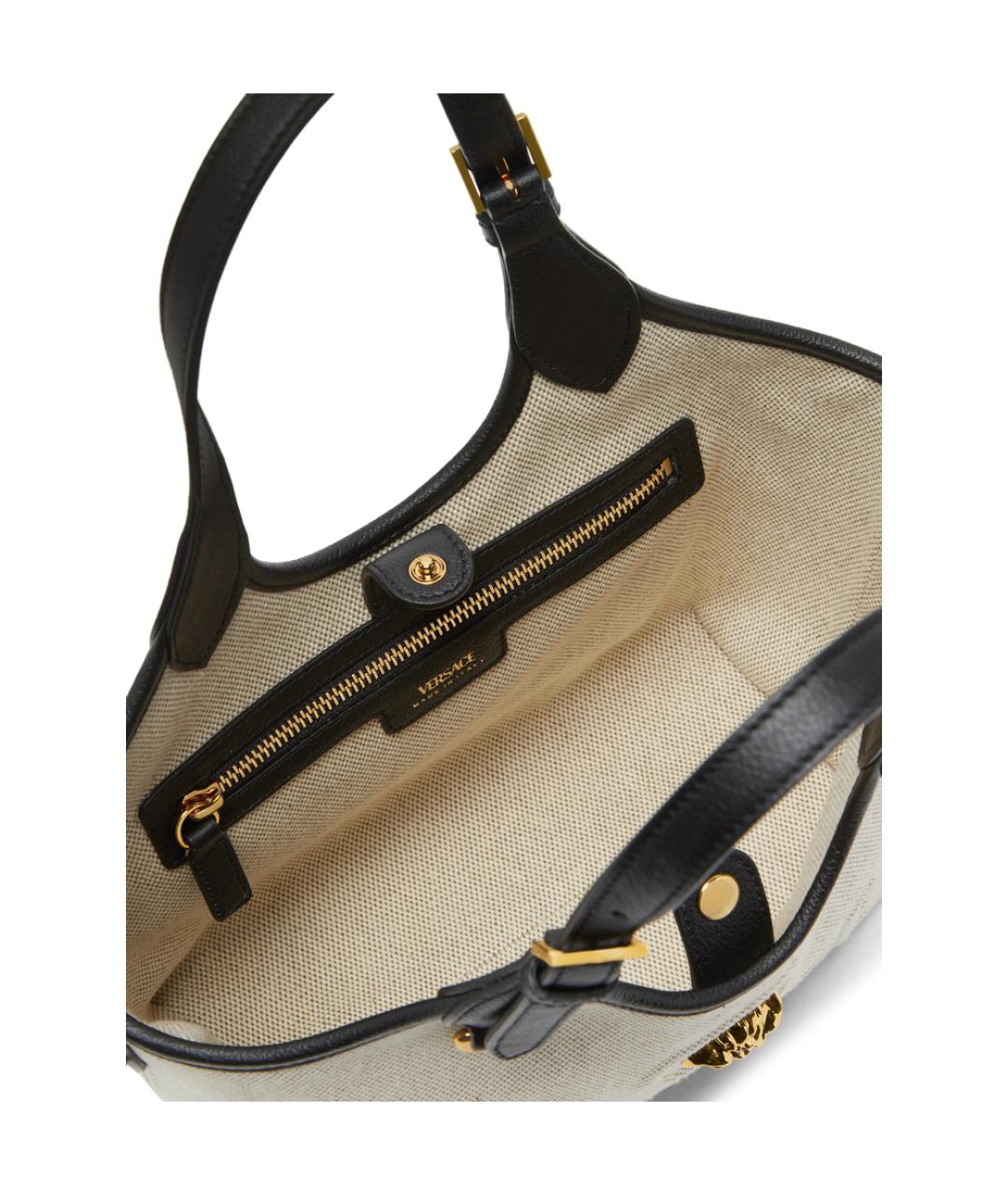 VERSACE Белая сумка тоут из канвы, фото 4