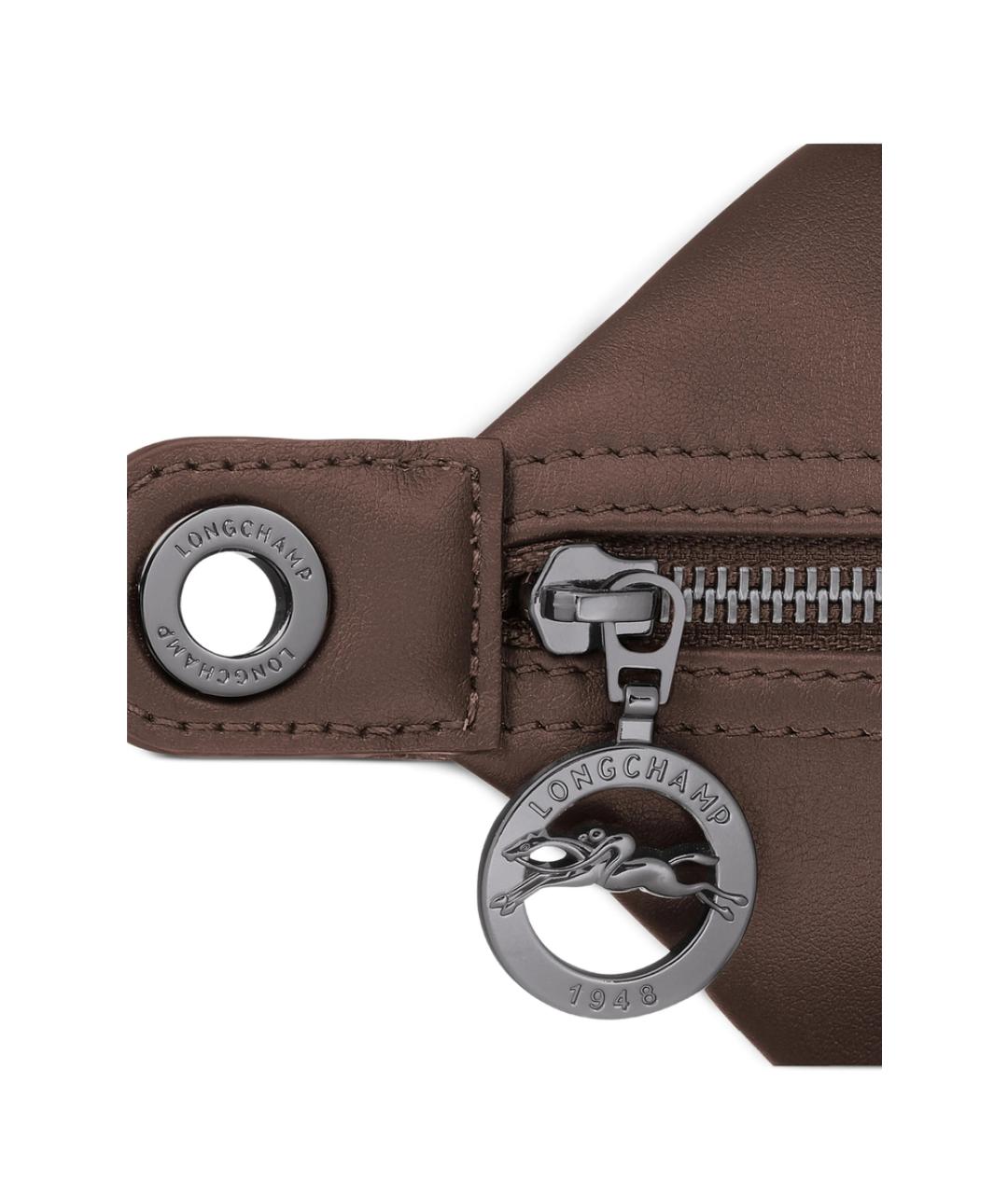 LONGCHAMP Коричневая кожаная сумка через плечо, фото 4