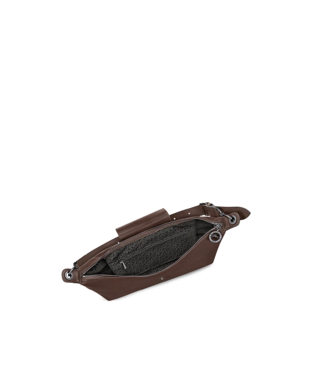 LONGCHAMP Коричневая кожаная сумка через плечо, фото 2