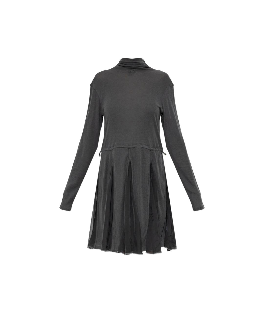 DIESEL Серое хлопковое повседневное платье, фото 1