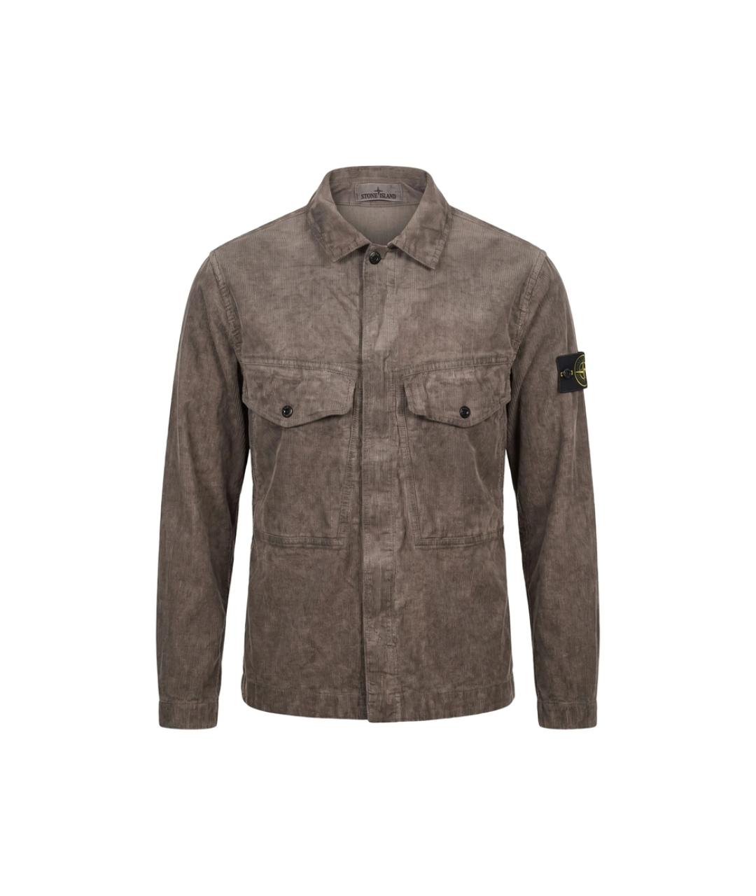 STONE ISLAND Коричневая хлопковая кэжуал рубашка, фото 1