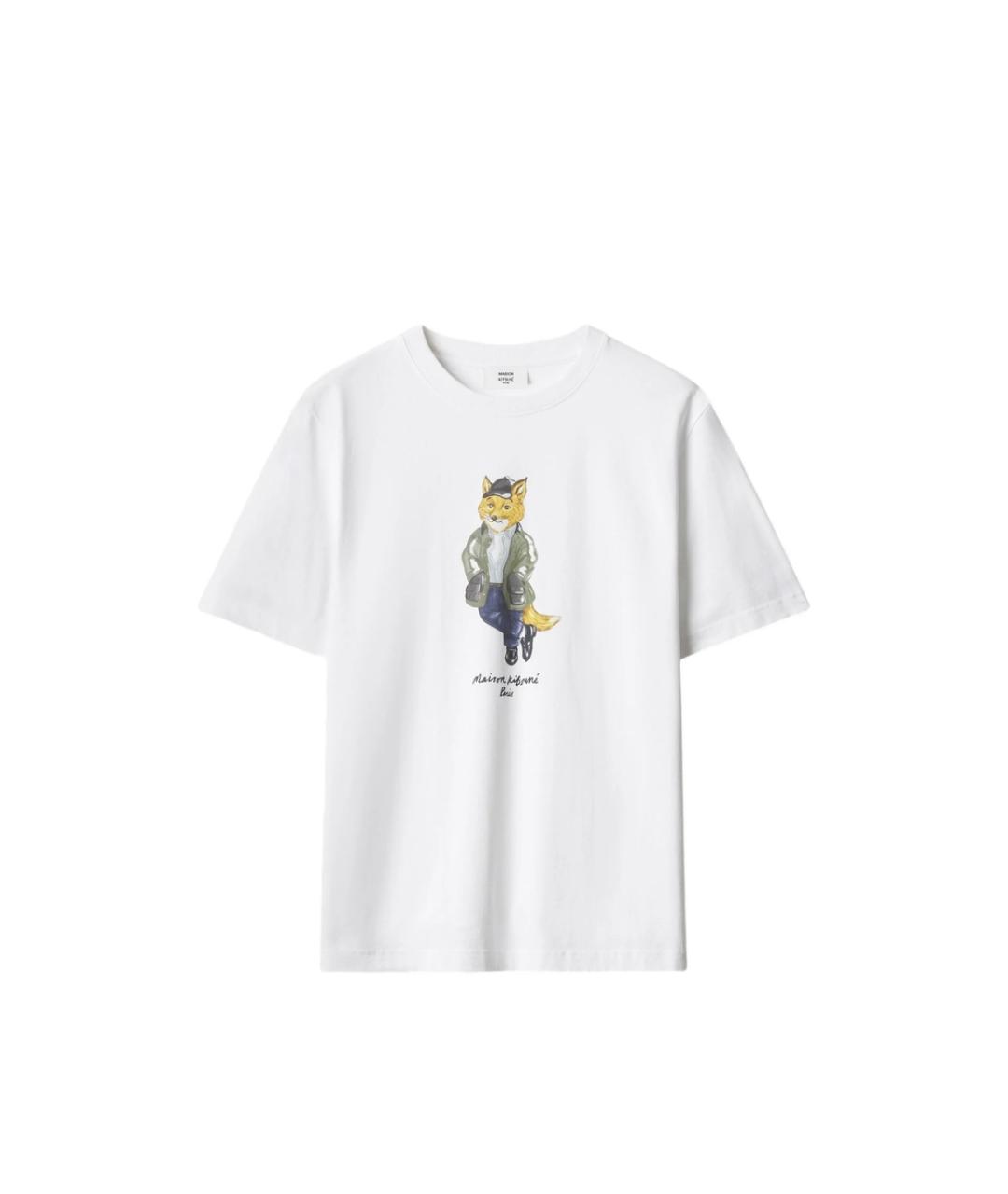 MAISON KITSUNE Белая хлопковая футболка, фото 1