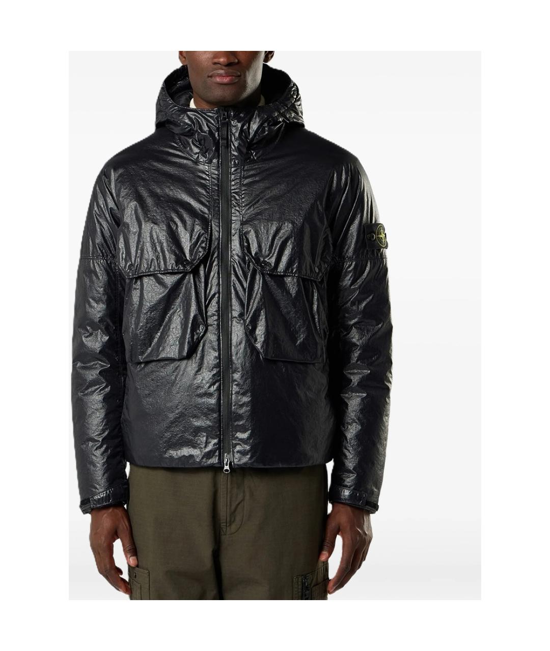 STONE ISLAND Черная полиамидовая куртка, фото 2