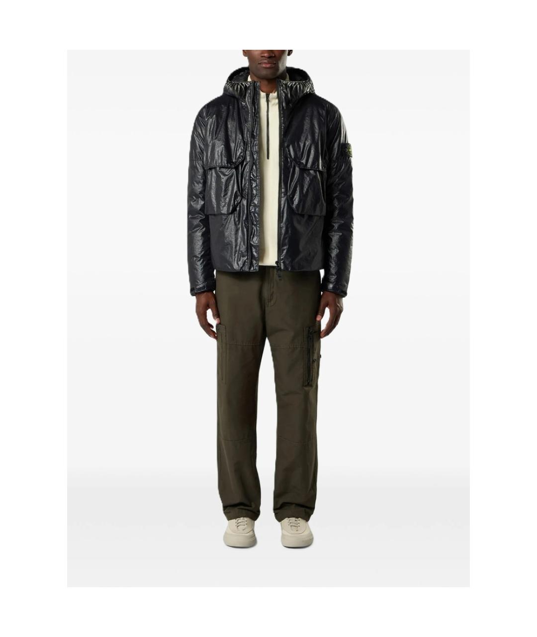STONE ISLAND Черная полиамидовая куртка, фото 4