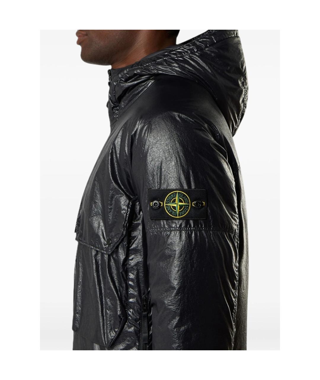 STONE ISLAND Черная полиамидовая куртка, фото 3