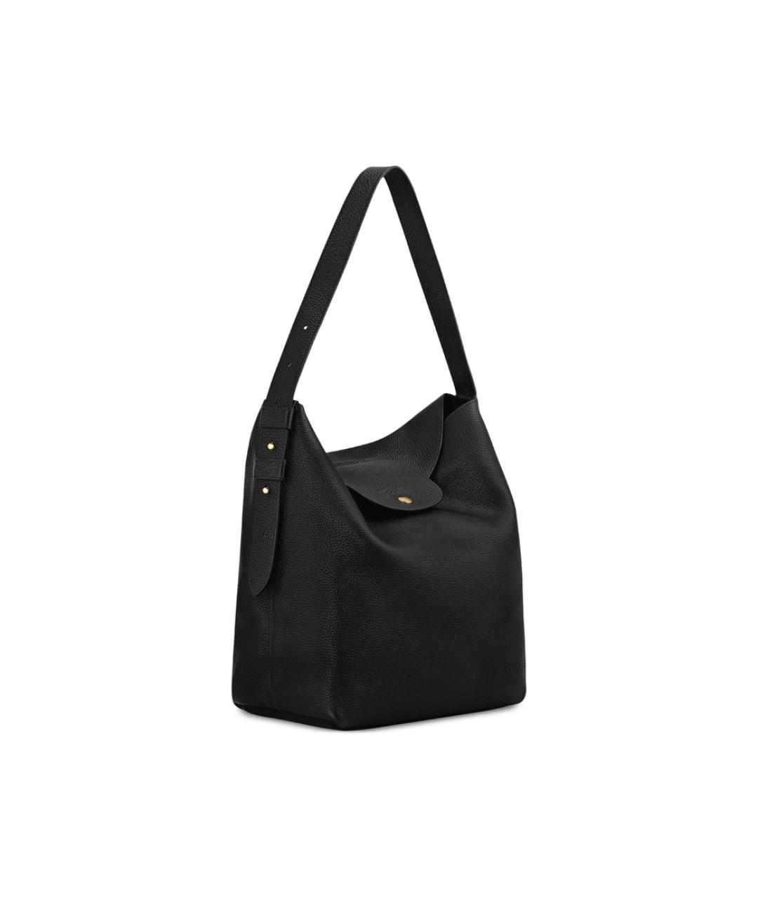 LONGCHAMP Черная кожаная сумка через плечо, фото 4