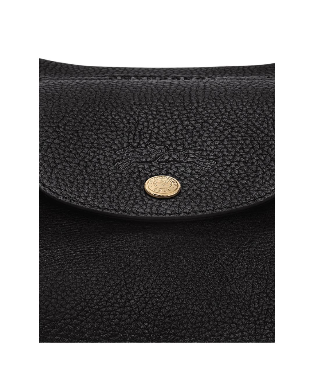 LONGCHAMP Черная кожаная сумка через плечо, фото 3