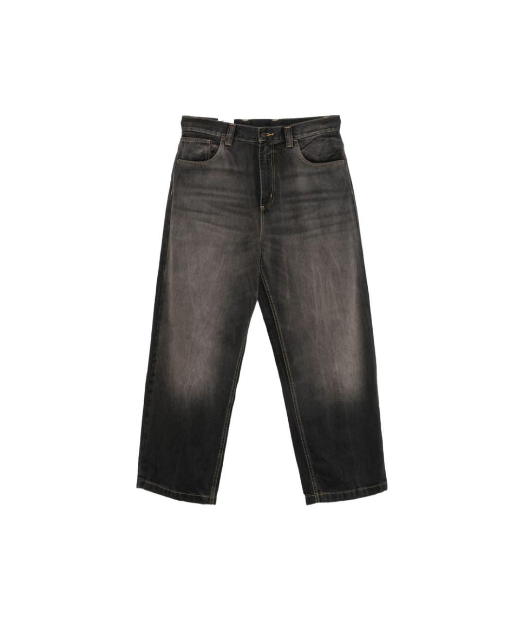 CARHARTT Черные хлопковые прямые джинсы, фото 1