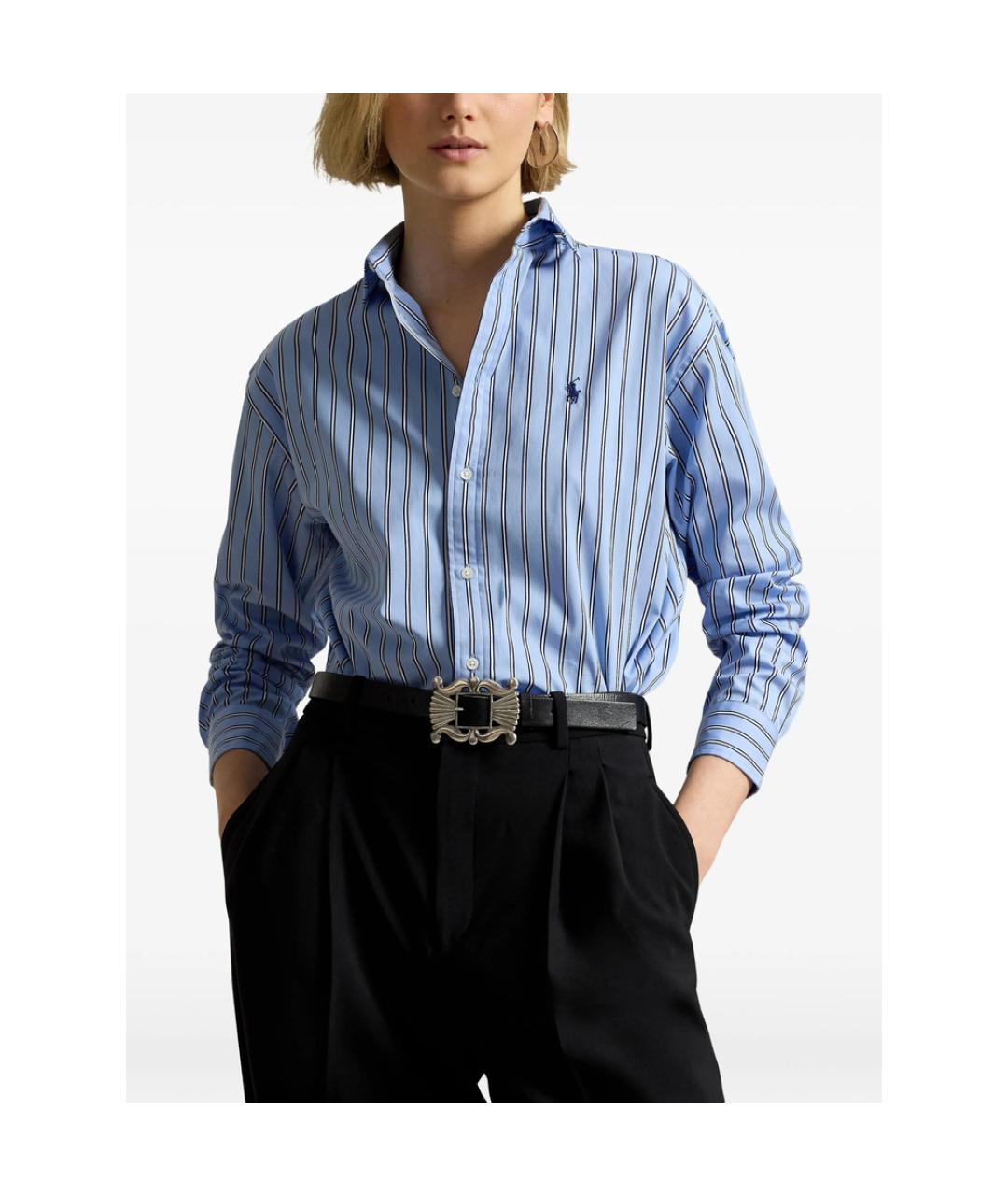 RALPH LAUREN Голубая хлопковая рубашка, фото 4