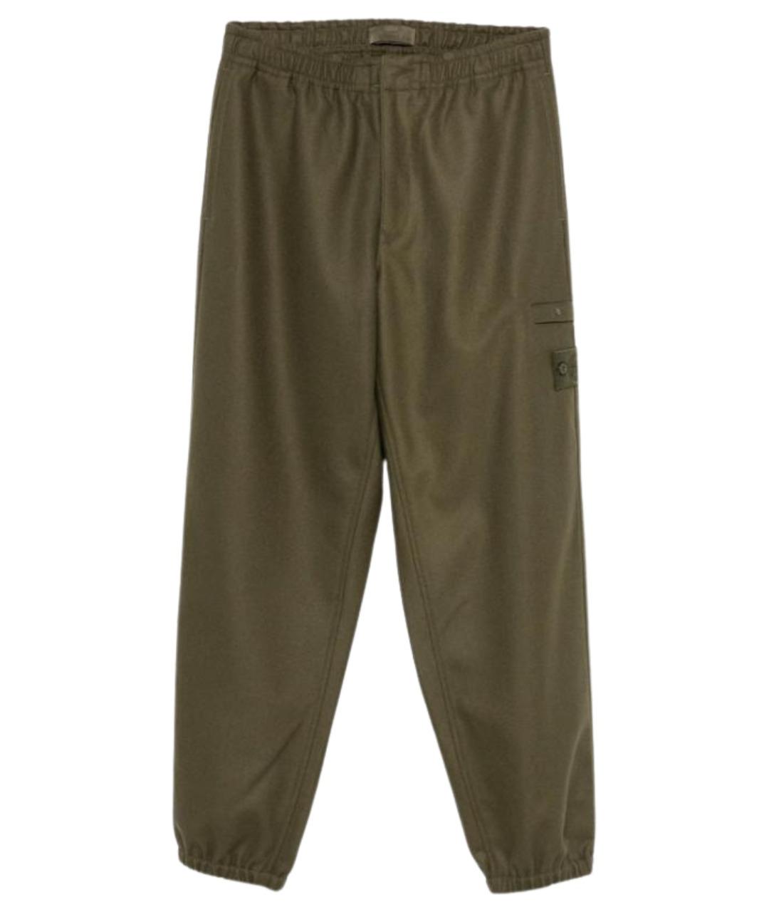 STONE ISLAND Зеленые хлопковые повседневные брюки, фото 1