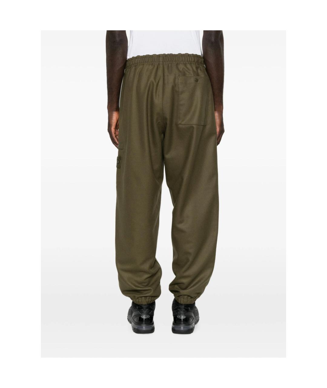 STONE ISLAND Зеленые хлопковые повседневные брюки, фото 2