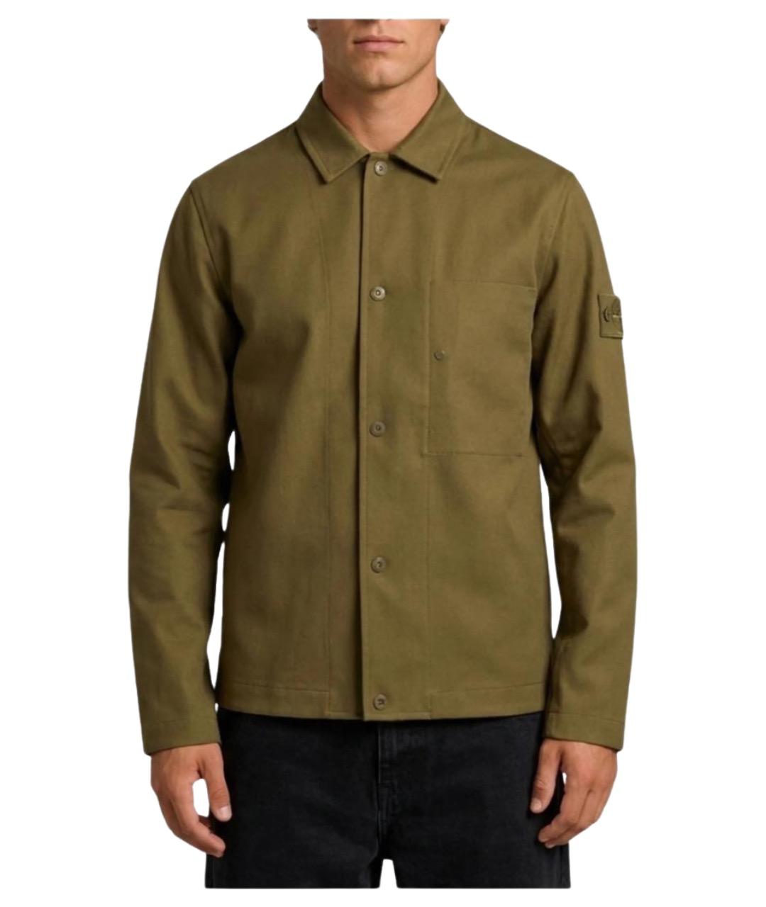 STONE ISLAND Зеленая шерстяная кэжуал рубашка, фото 1