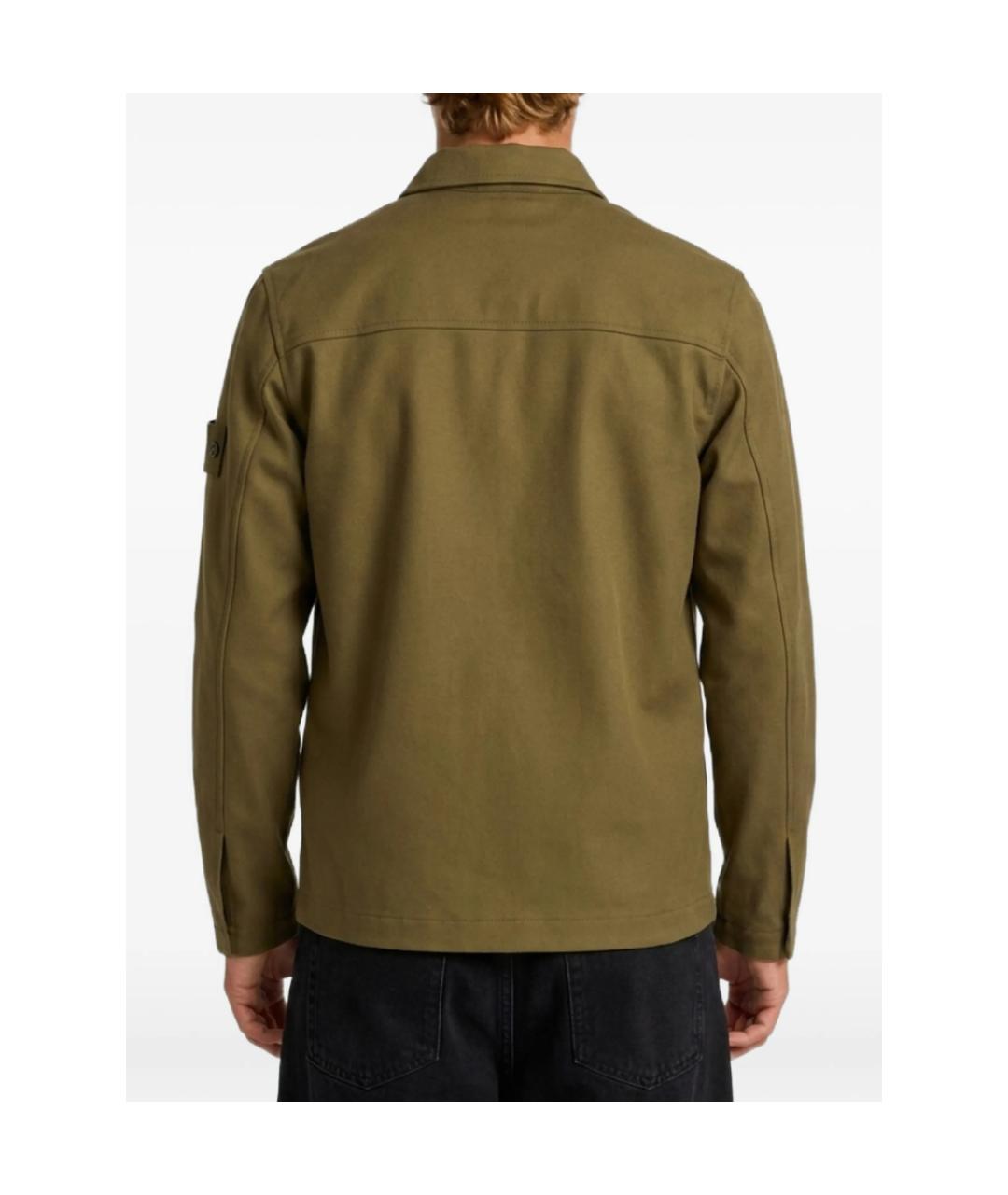 STONE ISLAND Зеленая шерстяная кэжуал рубашка, фото 2