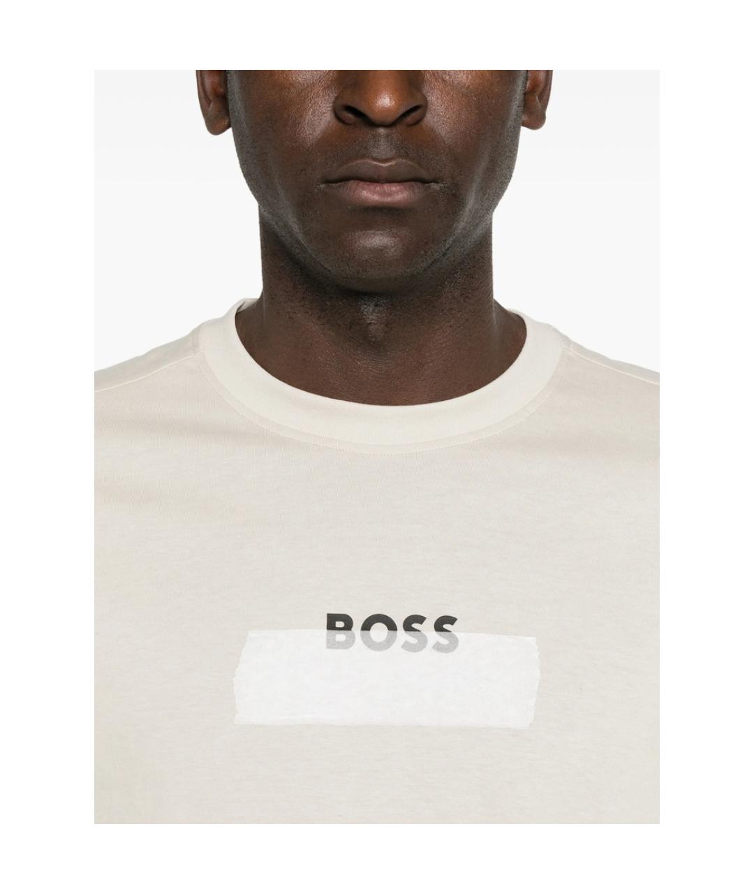 HUGO BOSS Бежевая хлопковая футболка, фото 5