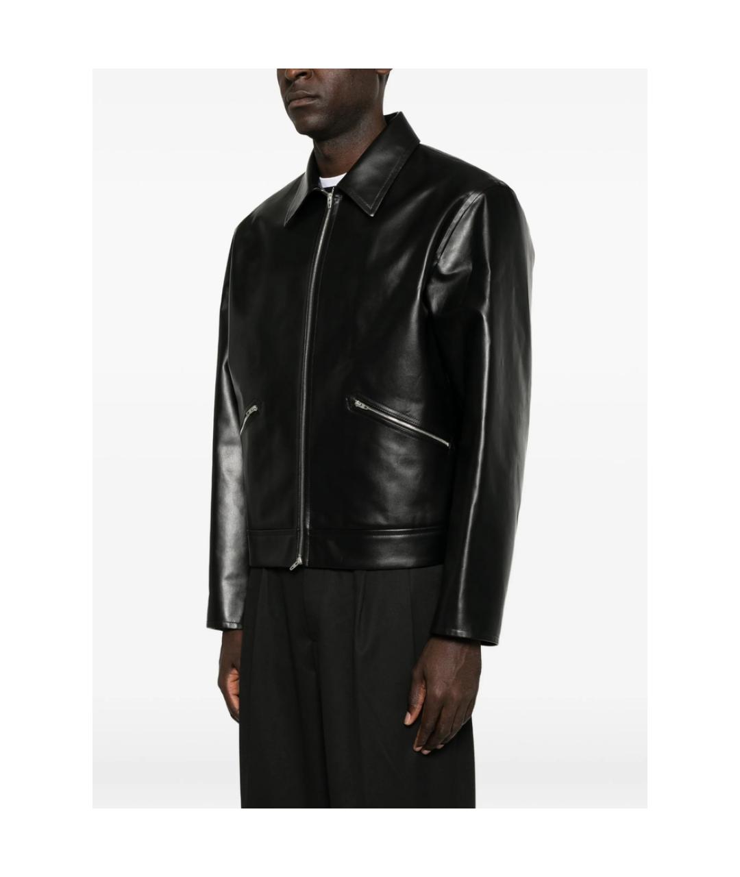 JIL SANDER Черная кожаная куртка, фото 5