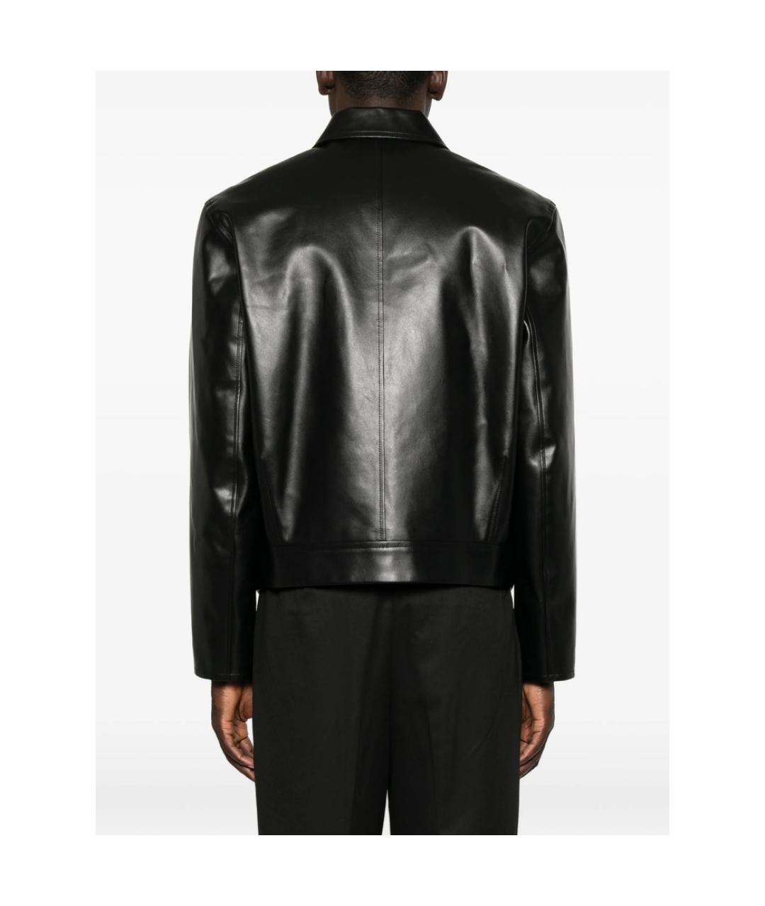 JIL SANDER Черная кожаная куртка, фото 4