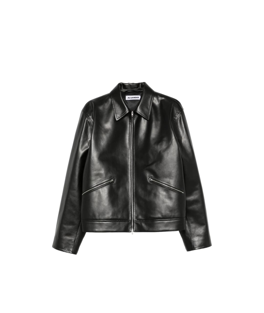 JIL SANDER Черная кожаная куртка, фото 1