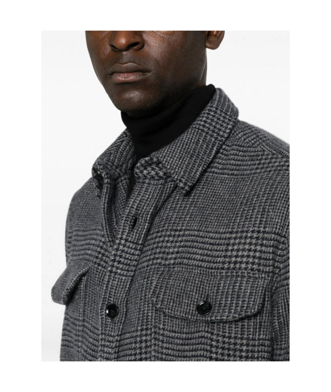 BRIONI Серая кашемировая кэжуал рубашка, фото 5