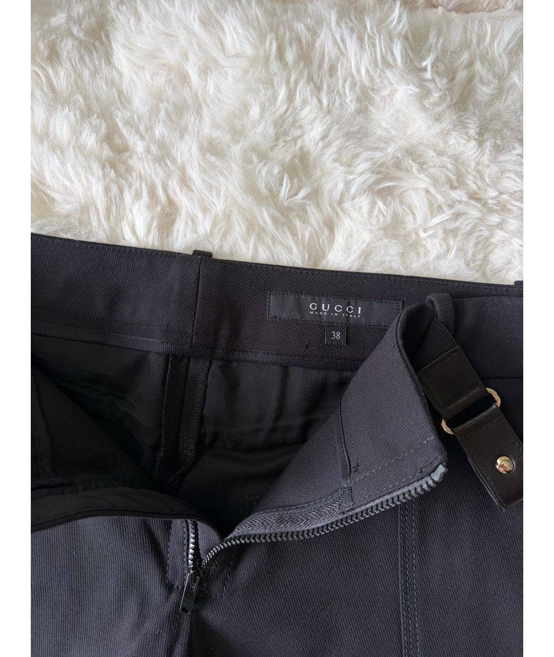GUCCI Черные хлопковые брюки узкие, фото 4