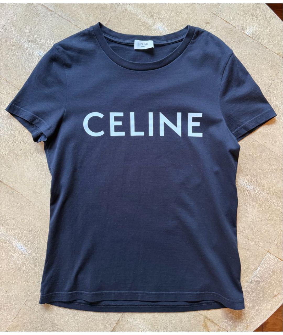 CELINE Черная хлопковая футболка, фото 6