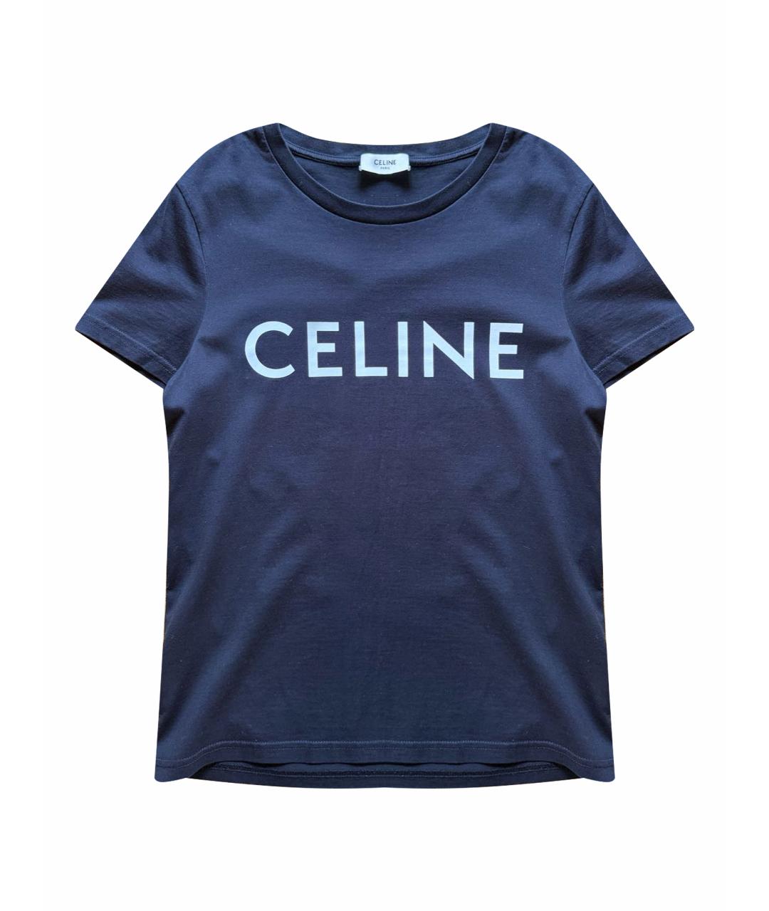 CELINE Черная хлопковая футболка, фото 1
