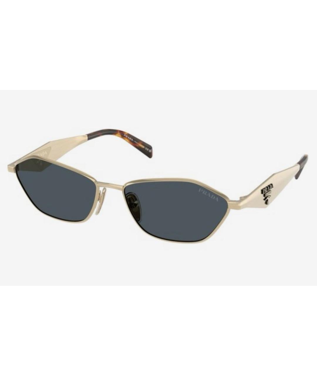 PRADA Золотые металлические солнцезащитные очки, фото 5