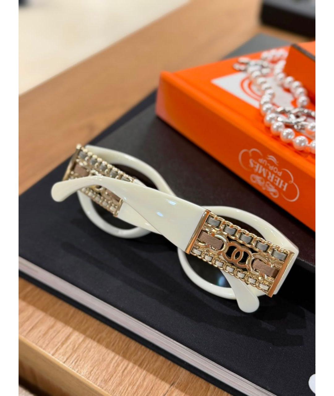 CHANEL Белые солнцезащитные очки, фото 2