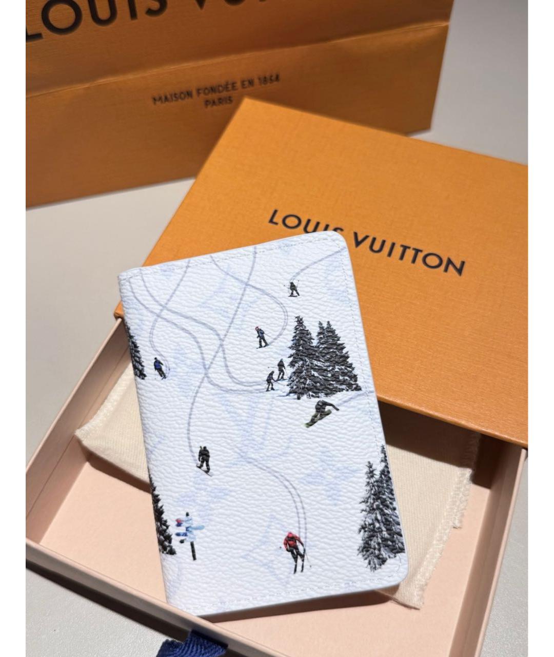 LOUIS VUITTON Белый кожаный кардхолдер, фото 6