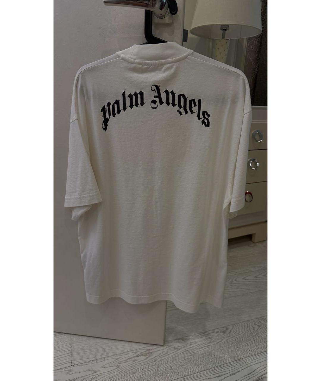 PALM ANGELS Белая хлопковая футболка, фото 3
