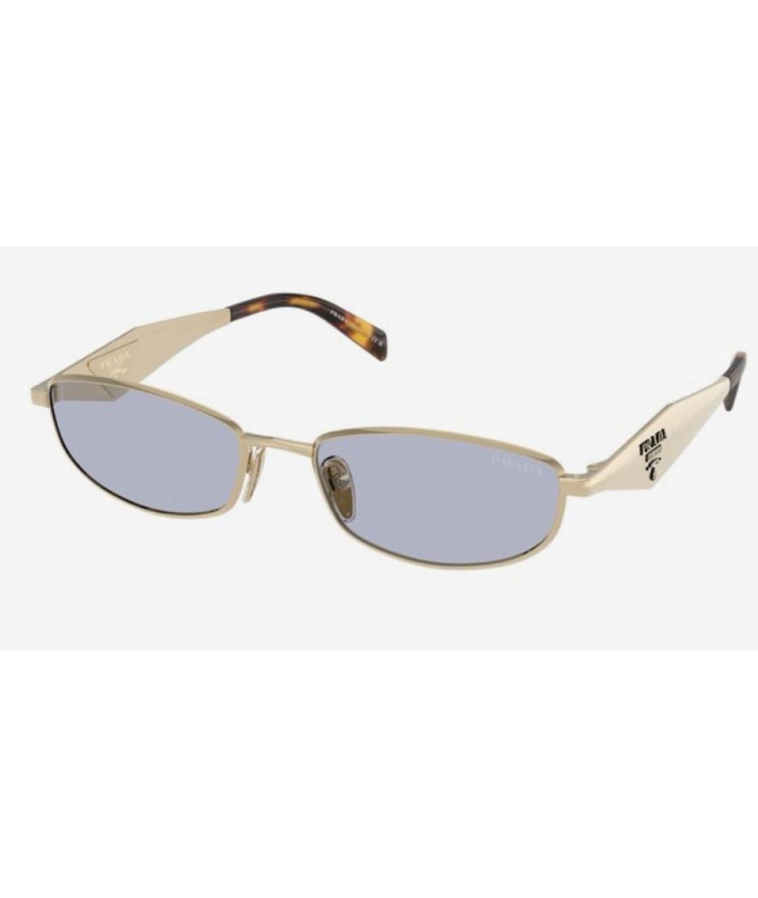 PRADA Золотые металлические солнцезащитные очки, фото 5