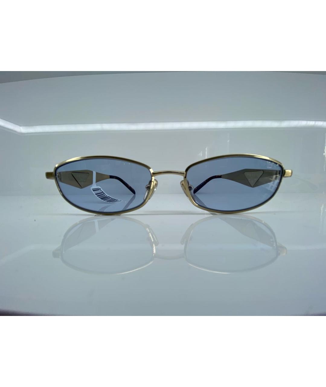 PRADA Золотые металлические солнцезащитные очки, фото 4