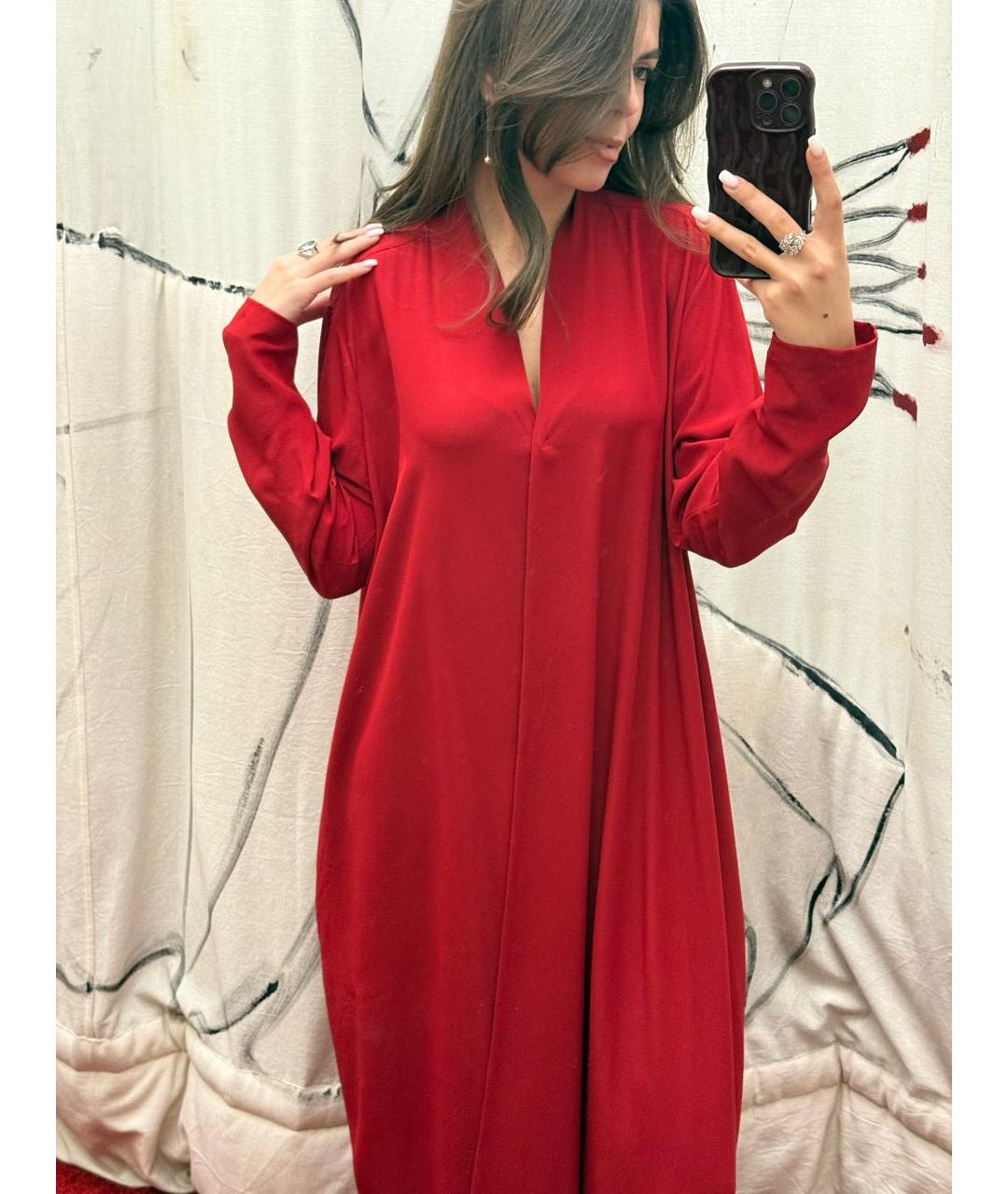 STELLA MCCARTNEY Красное шелковое платье, фото 5