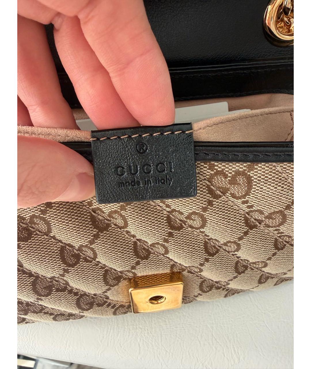 GUCCI Коричневая кожаная сумка через плечо, фото 7