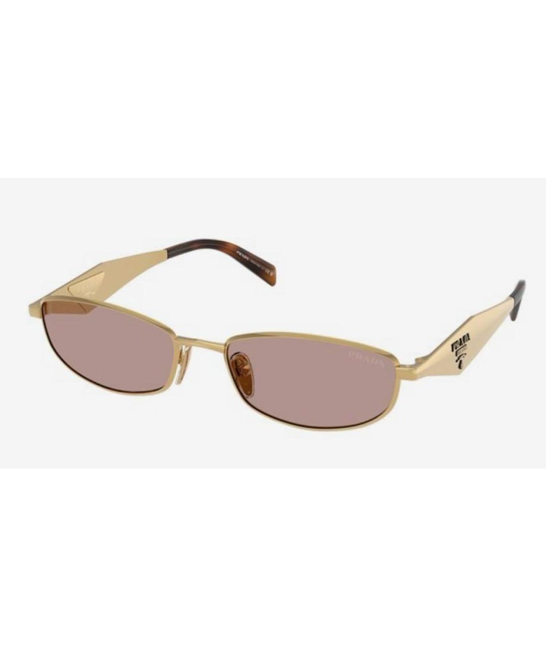 PRADA Золотые металлические солнцезащитные очки, фото 5