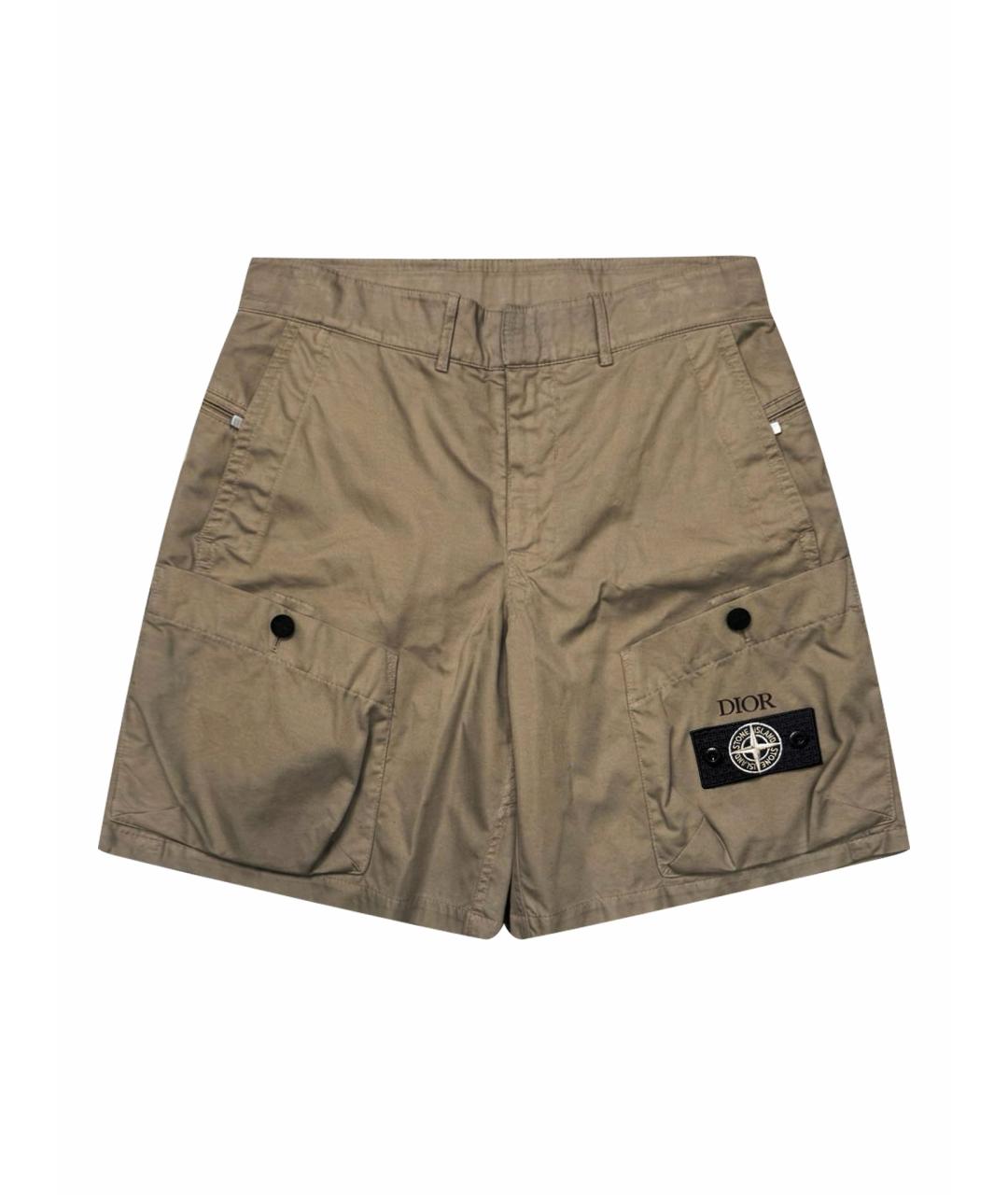 STONE ISLAND Бежевые хлопковые шорты, фото 1