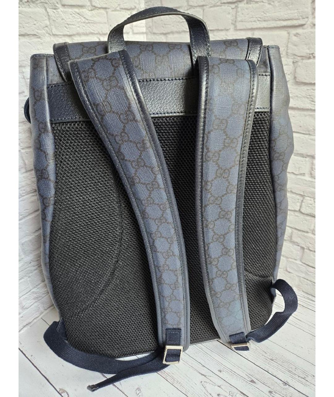 GUCCI Темно-синий кожаный рюкзак, фото 3