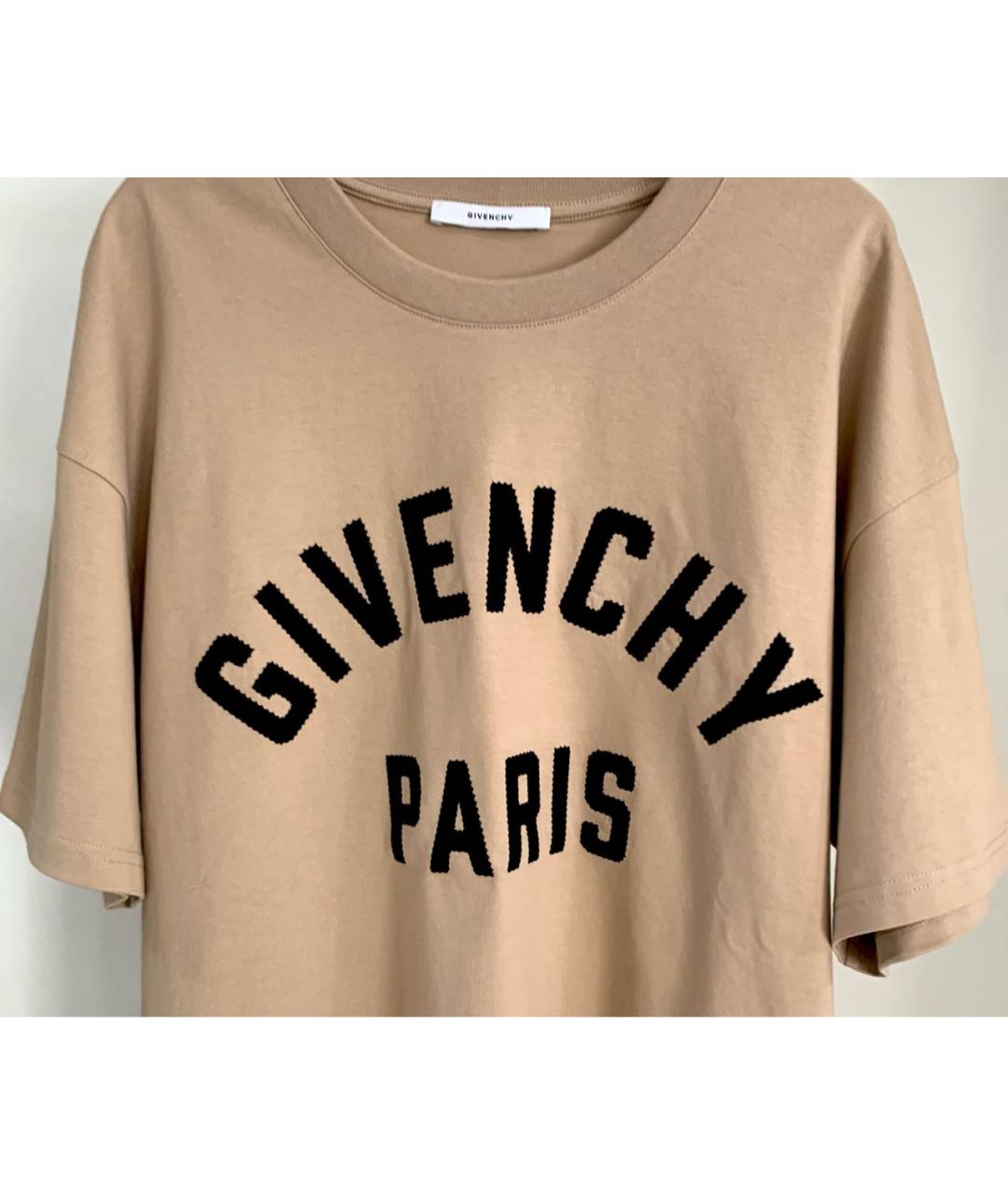 GIVENCHY Бежевая хлопковая футболка, фото 4