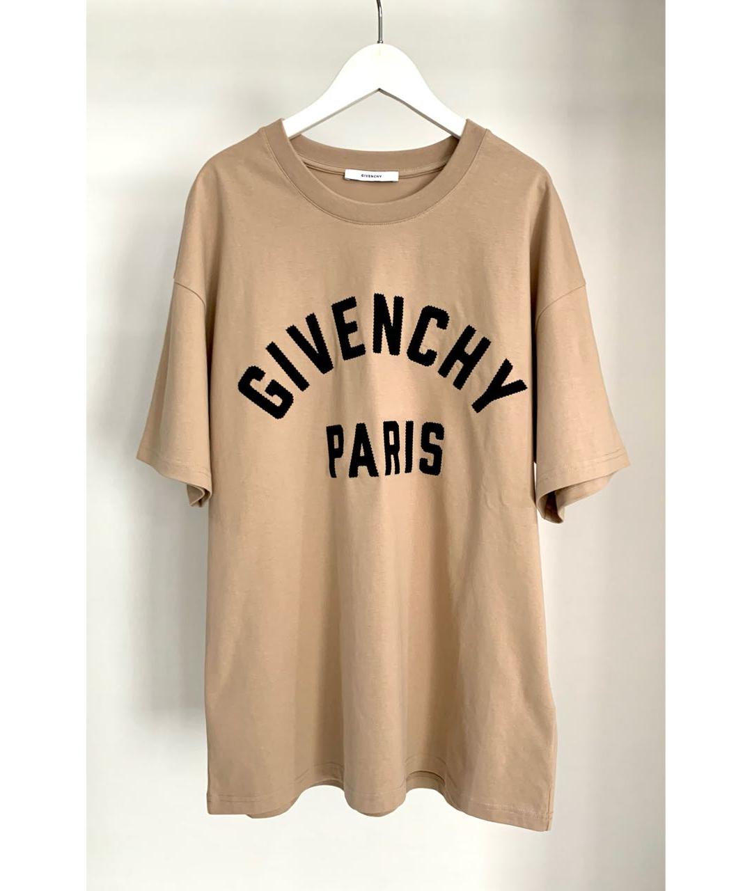 GIVENCHY Бежевая хлопковая футболка, фото 6