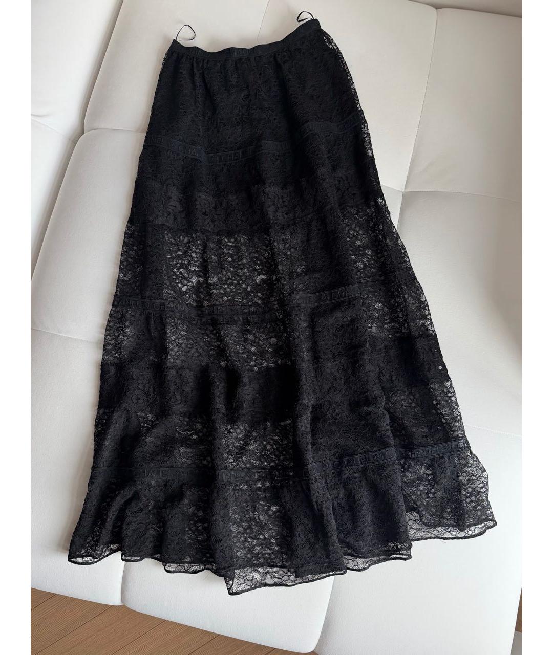 CHANEL Черная кружевная юбка макси, фото 4