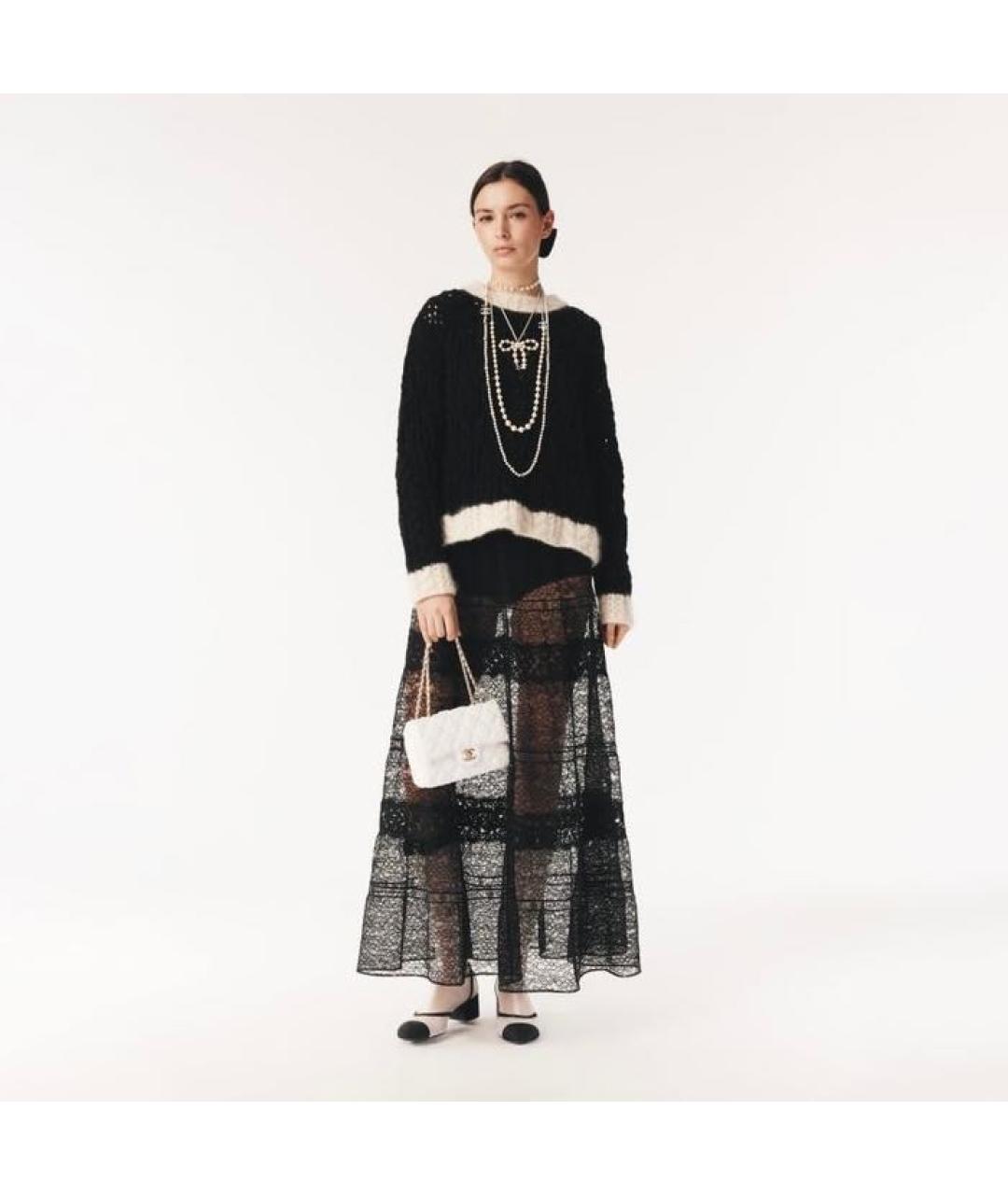 CHANEL Черная кружевная юбка макси, фото 2