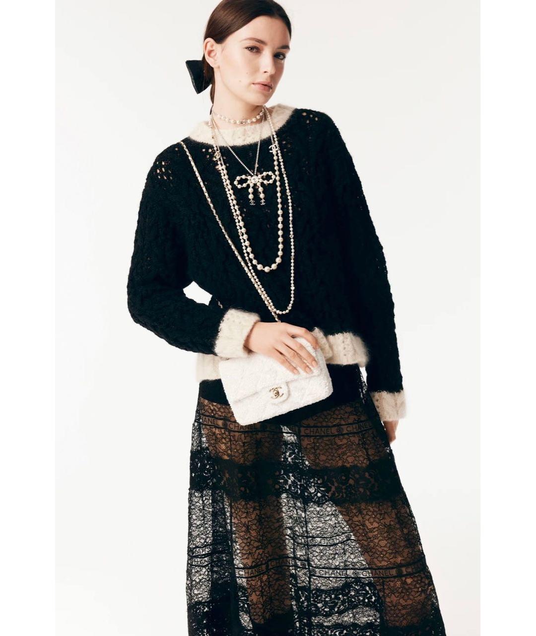 CHANEL Черная кружевная юбка макси, фото 3