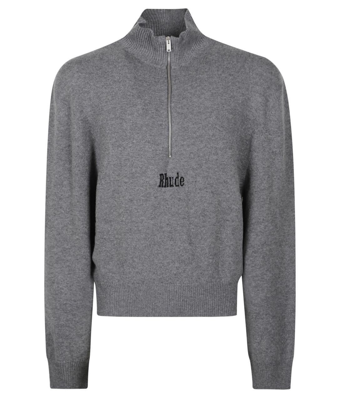 RHUDE Серый кашемировый джемпер / свитер, фото 1