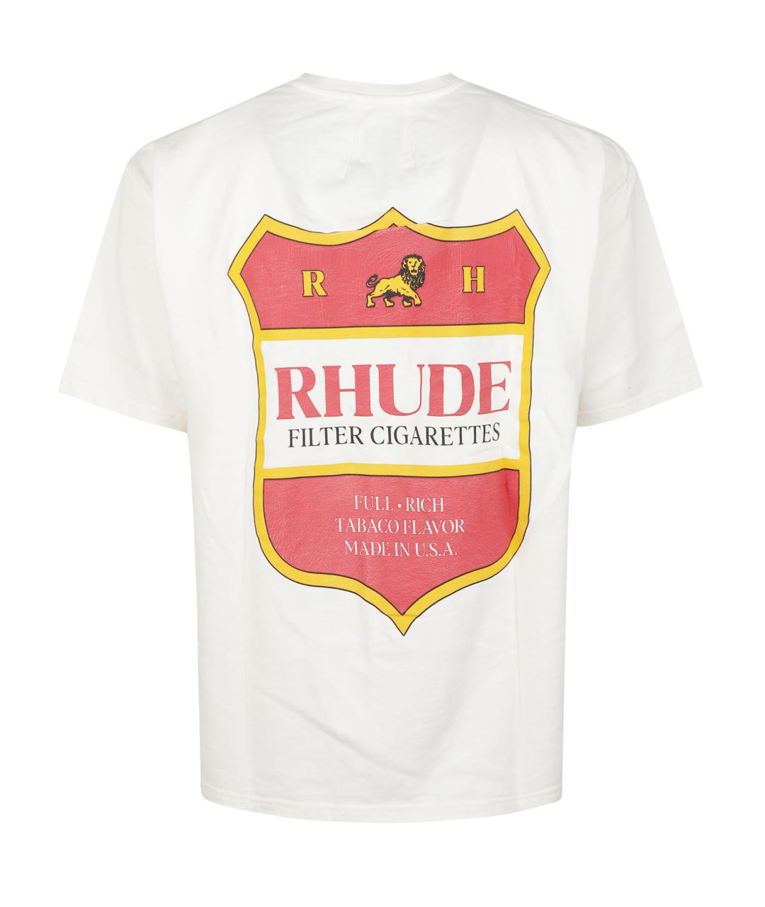 RHUDE Белая хлопковая футболка, фото 3