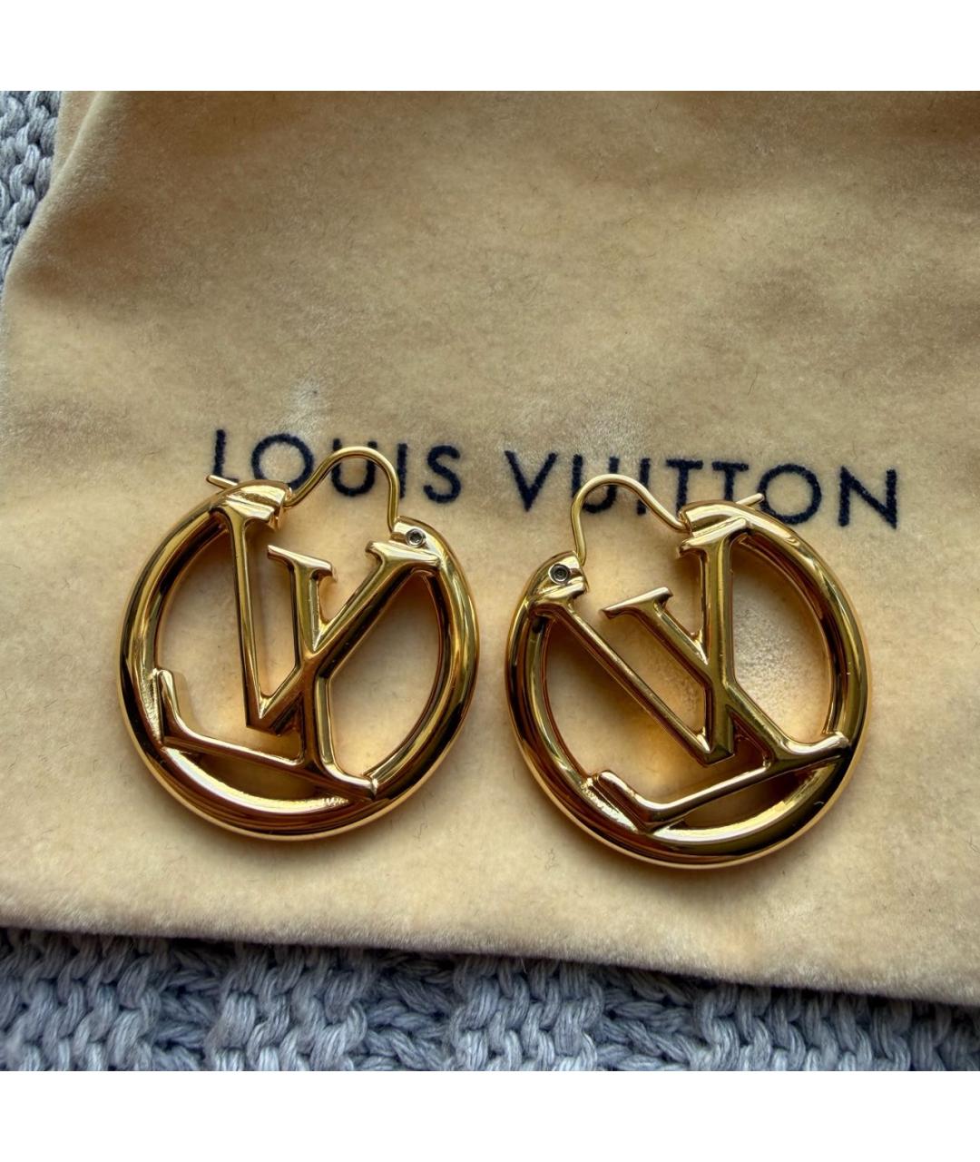 LOUIS VUITTON Золотые серьги, фото 3