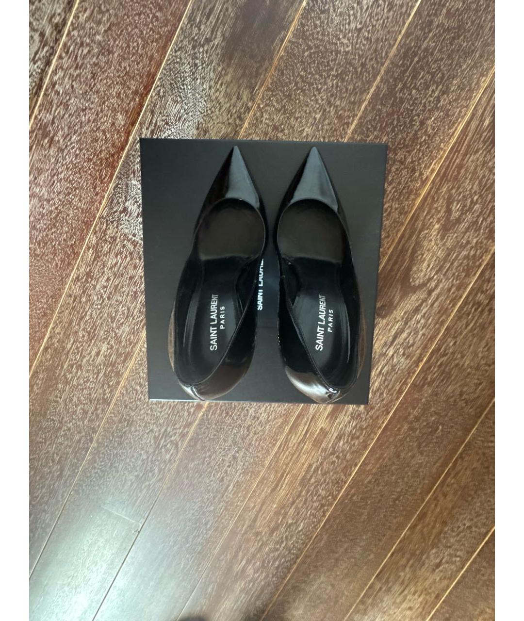 SAINT LAURENT Черные кожаные туфли, фото 3