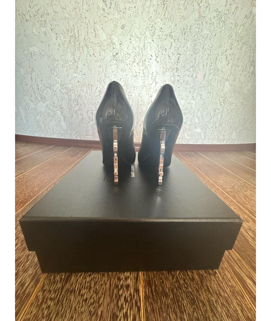 SAINT LAURENT Черные кожаные туфли, фото 4