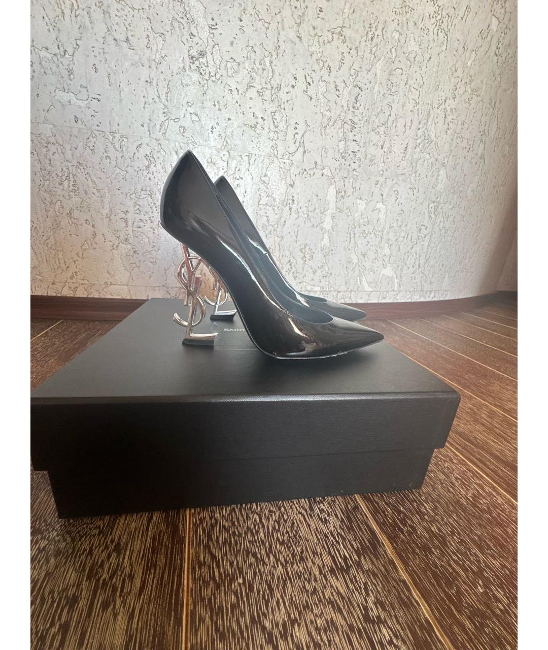 SAINT LAURENT Черные кожаные туфли, фото 7