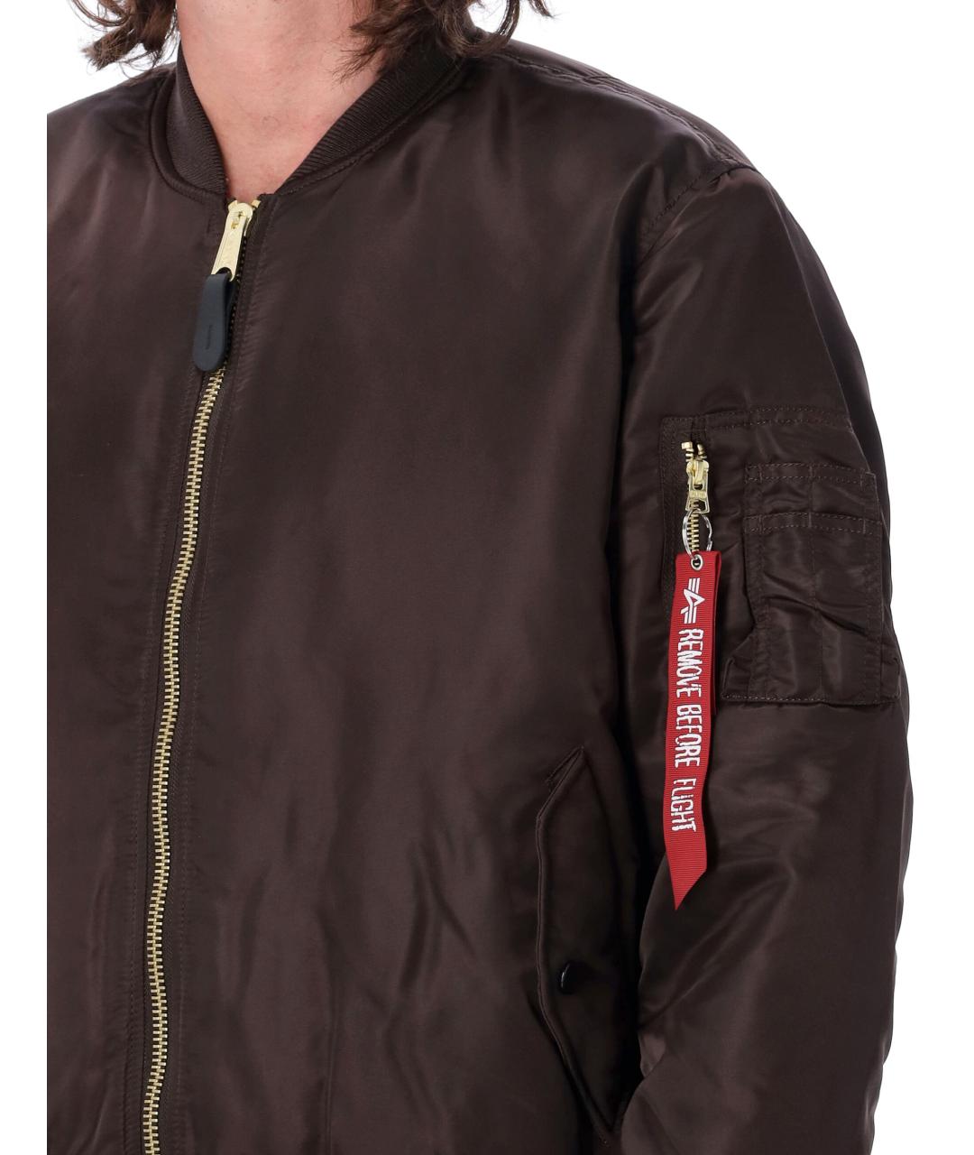 ALPHA INDUSTRIES Коричневая синтетическая куртка, фото 3